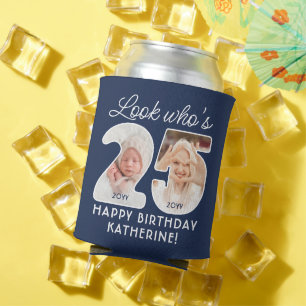 DIY Colours • Look Who's 25 Birthday Party 4 Photo Can Cooler