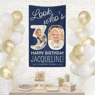 DIY Colours • Look Who's 30 Birthday Party 2 Photo Banner