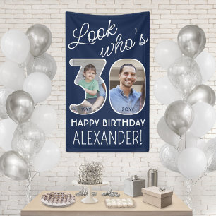 DIY Colours • Look Who's 30 Birthday Party 2 Photo Banner