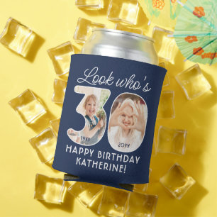 DIY Colours • Look Who's 30 Birthday Party 2 Photo Can Cooler