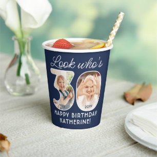 DIY Colours • Look Who's 30 Birthday Party 2 Photo Paper Cups
