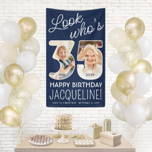 DIY Colours • Look Who's 35 Birthday Party 2 Photo Banner