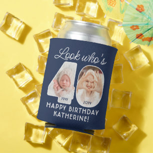 DIY Colours • Look Who's 40 Birthday Party 2 Photo Can Cooler