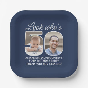 DIY Colours • Look Who's 50 Birthday Party 2 Photo Paper Plate