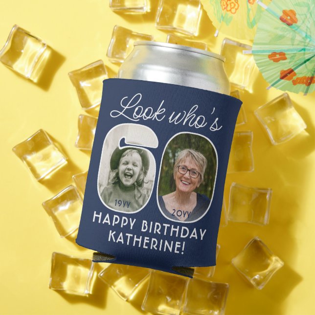 DIY Colours • Look Who's 60 Birthday Party 2 Photo Can Cooler (In Situ Summer)