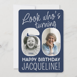DIY Colours • Look Who's 60 Birthday Party 2 Photo Invitation