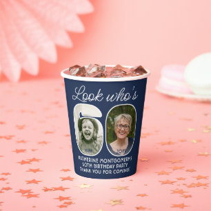 DIY Colours • Look Who's 60 Birthday Party 2 Photo Paper Cups