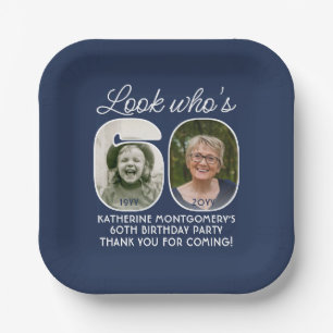 DIY Colours • Look Who's 60 Birthday Party 2 Photo Paper Plate