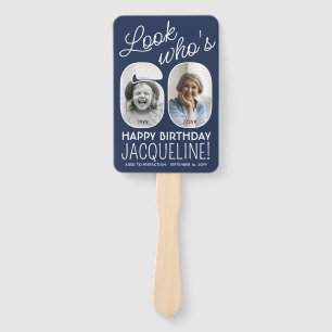DIY Colours • Look Who's 60 Happy Birthday 4 Photo Hand Fan