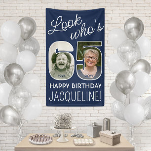DIY Colours • Look Who's 65 Birthday Party 2 Photo Banner