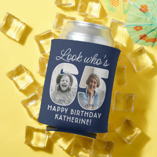DIY Colours • Look Who's 65 Birthday Party 2 Photo Can Cooler