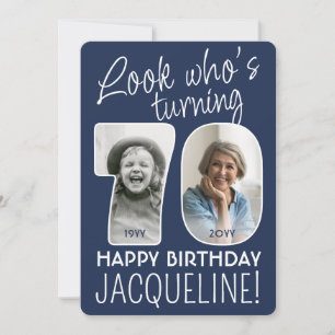 DIY Colours • Look Who's 70 Birthday Party 2 Photo Invitation