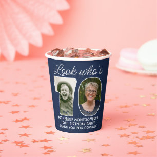 DIY Colours • Look Who's 70 Birthday Party 2 Photo Paper Cups