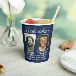 DIY Colours • Look Who's 70 Birthday Party 2 Photo Paper Cups