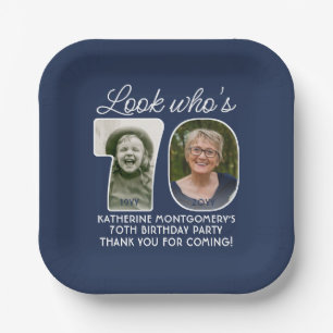 DIY Colours • Look Who's 70 Birthday Party 2 Photo Paper Plate