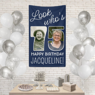 DIY Colours • Look Who's 75 Birthday Party 2 Photo Banner