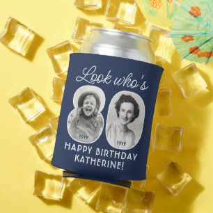 DIY Colours • Look Who's 80 Birthday Party 2 Photo Can Cooler