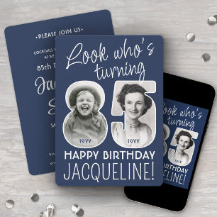DIY Colours • Look Who's 85 Birthday Party 2 Photo Invitation