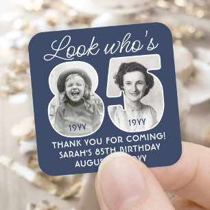DIY Colours • Look Who's 85 Birthday Party 2 Photo Square Sticker