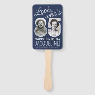 DIY Colours • Look Who's 85 Happy Birthday 4 Photo Hand Fan