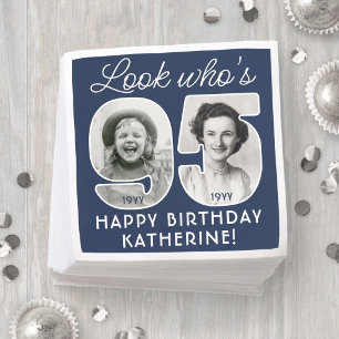 DIY Colours • Look Who's 95 Birthday Party 2 Photo Napkin