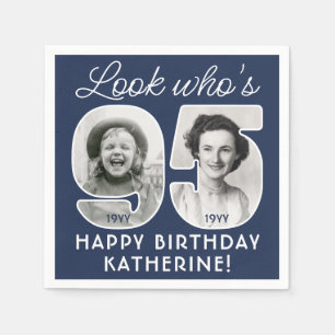 DIY Colours • Look Who's 95 Birthday Party 2 Photo Napkin
