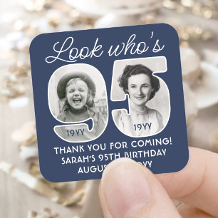 DIY Colours • Look Who's 95 Birthday Party 2 Photo Square Sticker