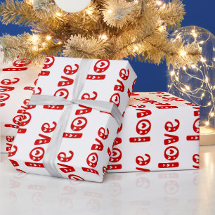 DIY Colours LOVE with Hearts Text #2 White Red Wrapping Paper