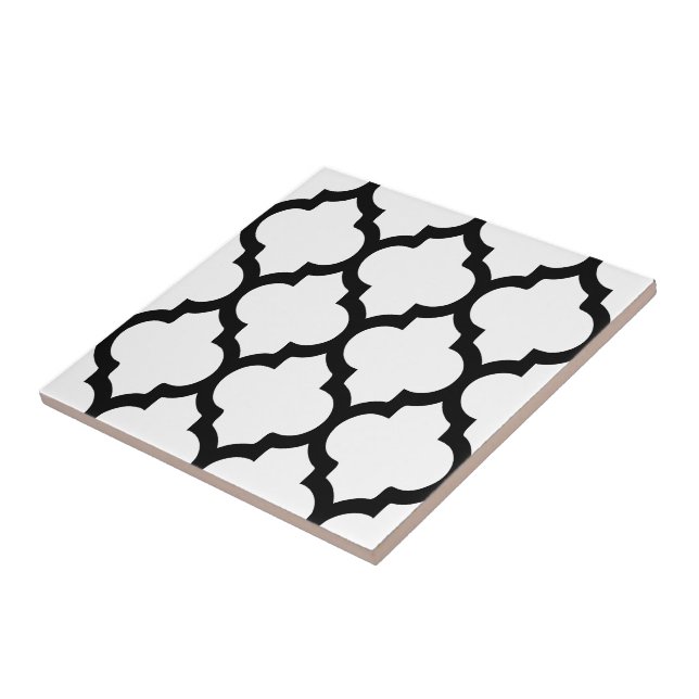DIY Colours Moroccan Quatrefoil Pattern #5 LG Blac Ceramic Tile (Side)