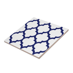 DIY Colours Moroccan Quatrefoil Pattern #5 LG Blue Ceramic Tile