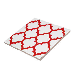 DIY Colours Moroccan Quatrefoil Pattern #5 LG Red Ceramic Tile