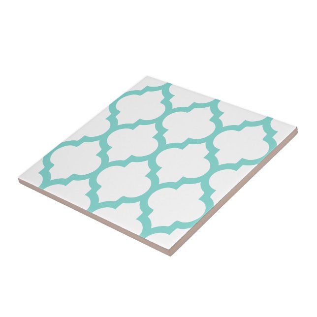 DIY Colours Moroccan Quatrefoil Pattern #5 LG Turq Ceramic Tile (Side)