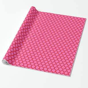 DIY Colours Moroccan QuatrefoiL SV Red Hot Pink Wrapping Paper