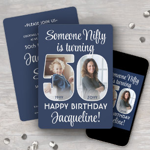 DIY Colours • Nifty Fifty 50th Birthday Party Phot Invitation