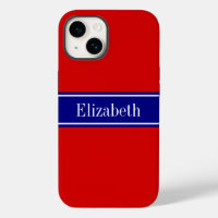 DIY Colours Red, Navy Ribbon Name Monogram S
