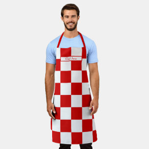 DIY Colours Red White LG Chequered Pattern  Apron