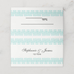 DIY Colours Robin Egg Greek Key Meander Border #5W Place Card