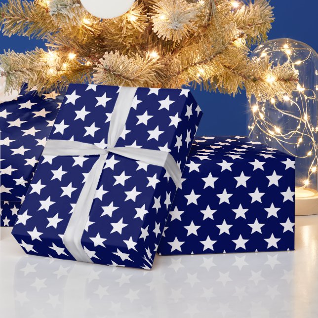 DIY Colours Stars Large SV Blue White Wrapping Paper (Holidays)