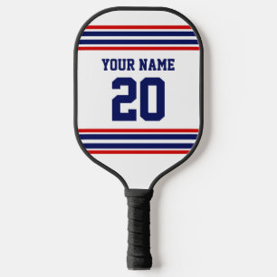 DIY Colours Team Jersey Stripes Blue Red White SV Pickleball Paddle