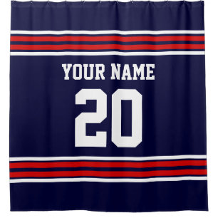 DIY Colours Team Jersey Stripes Navy Red SV Shower Curtain