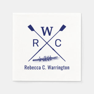 DIY Colours Women Rowing Crew Blades Boat Initial  Napkin
