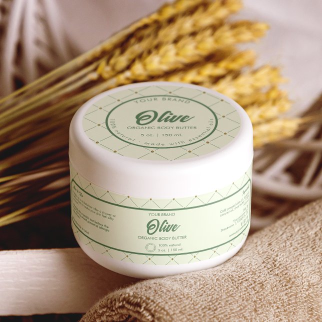 DIY Cosmetic Jar Wrap-Around Label in Retro Green (Creator Uploaded)