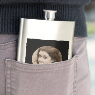DIY Create Your Own Black Personalised Photo Frame Hip Flask