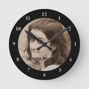 DIY Create Your Own Black Personalised Photo Round Clock