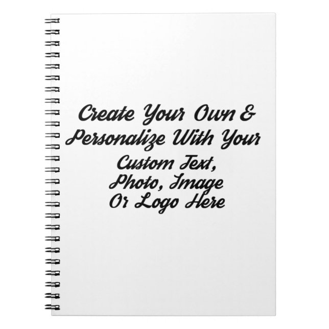 DIY, Create Your Own Custom Personalised Spiral Notebook (Front)