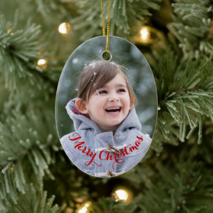 DIY Create Your Own Oval Photo Holiday Christmas Ceramic Ornament