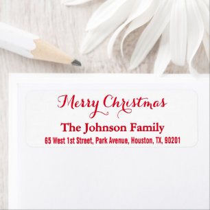 DIY Custom Merry Christmas Elegant Return Address Return Address Label