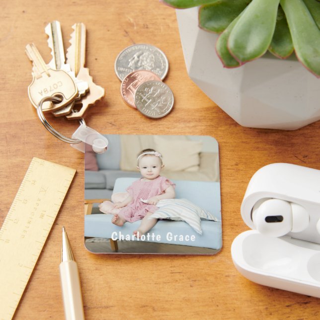 DIY Custom Personalised Photo and Name Key Ring (Desk)