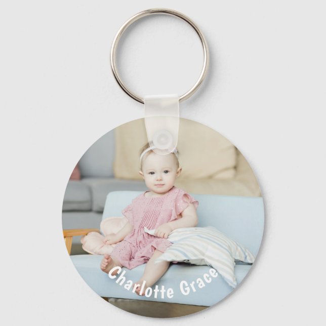 DIY Custom Personalised Photo and Name Key Ring (Front)