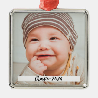 DIY Custom Photo and Text Christmas Metal Ornament
